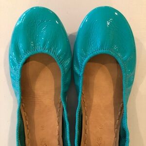 Tiffany Blue Turquoise Tieks Size 10 Patent Leather- LIKE NEW